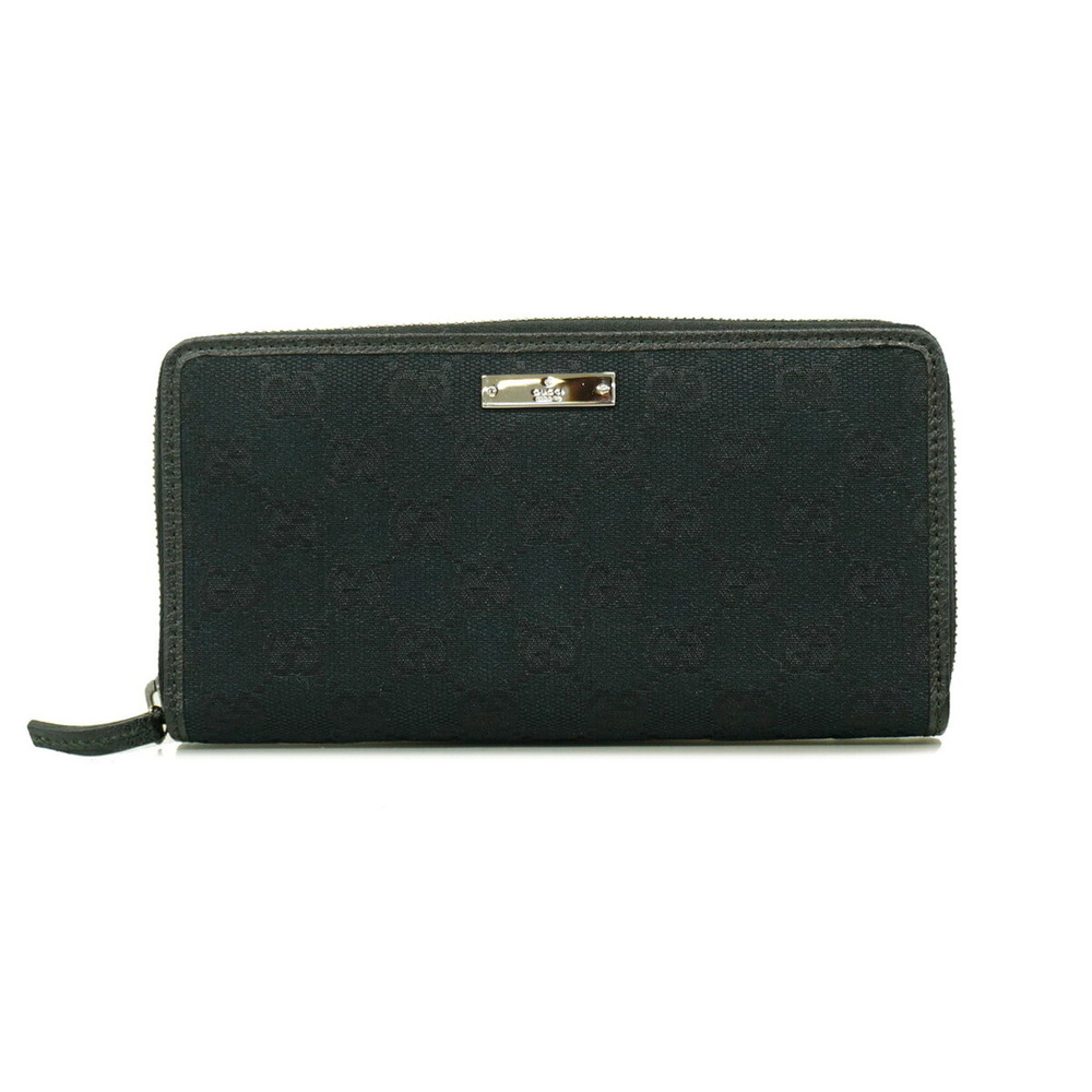 Gucci GG Canvas Long Wallet 112724 Black Women's
